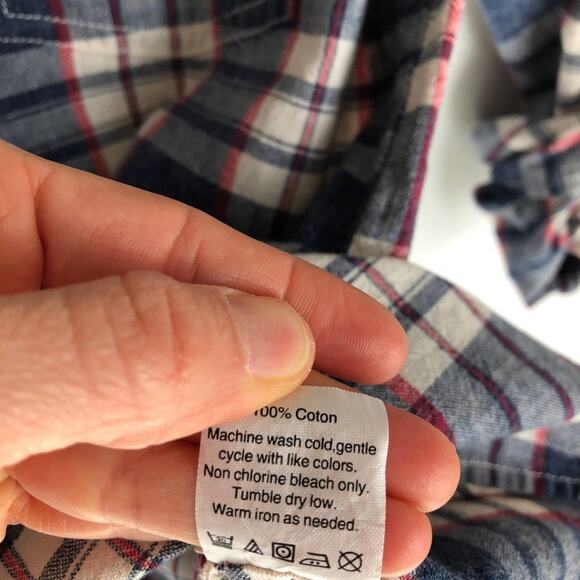 J. Crew Factory Plaid Popover Blouse XXS - Picture 7 of 9